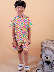 Ensembles de vêtements d'été décontractés pour enfants Garçons Chemise et short en coton Vêtements pour enfants à la mode - Product Image 5