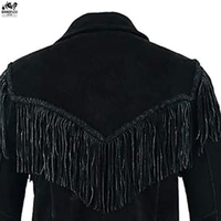 Veste en cuir et toile pour homme, design personnalisé, décontractée, hiver, respirante, grande taille, avec couleur personnalisée et détails à franges
