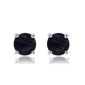 Buen precio, personalizado, Plata de Ley 925, piedras preciosas naturales, iolita, pendientes de moda de lujo para mujer, venta al por mayor - Product Image 2