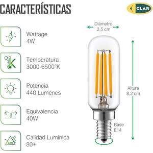 E14 4W LED Filament <b>Bulb</b> Energy Efficient Lighting Option - Product Image 6