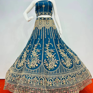 New Girlies Bridal Lehenga Choli con trabajo pesado completo, Jarkan Stone Dupatta y blusa | 10 diseños Premium en tela de red - Product Image 1