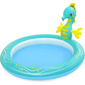 Piscine gonflable pour enfants avec douche hippocampe et jeux aquatiques - Product Image 1