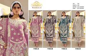 Costume pakistanais de qualité supérieure pour les mariages et les fêtes Georgette de renard lourd avec travail de séquence de broderie et bordure Moti - Product Image 6