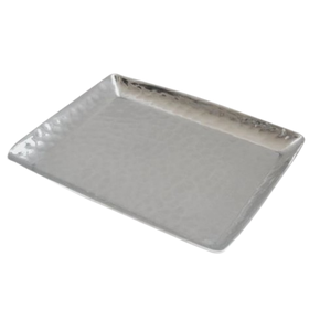 Plateau rectangulaire en aluminium en métal de décoration de Noël poli brillant Vente en gros de plateaux de service décoratifs en métal argenté simples pour la maison - Product Image 1