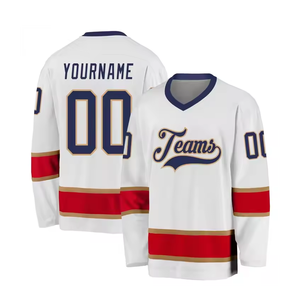 Maillot de hockey sur glace en polyester respirant à séchage rapide de haute qualité, personnalisable avec logo, vente en gros - Product Image 1