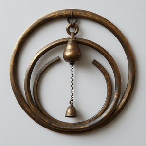Campana de Viento de Hierro de Jardín Místico con Campanas de Metal Curvadas Diseñada para Notas Profundas y Resonantes Ambiente Tranquilo al Aire Libre Arte de Pascua - Product Image 3