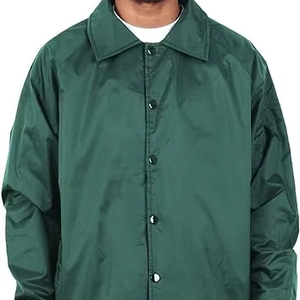 Nouveau style de bouton veste pour hommes coupe-vent classique en nylon résistance à l'eau coupe décontractée boutons-pression manteau blanc - Product Image 1