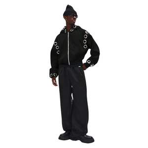 Sudaderas con Capucha Extra Grandes de Alta Calidad para Hombre, con Cierre de Cremallera, Ojales Metálicos Porosos, Logotipos Personalizados, Tallas Grandes Disponibles, OEM, Felpa Ecológica - Product Image 4