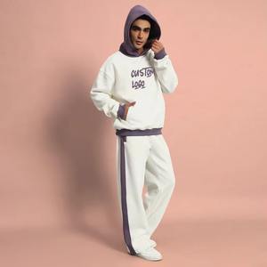Chándal con capucha con estampado personalizado de alta calidad para hombre, ropa de calle transpirable con pantalones de chándal apilados para invierno - Product Image 2