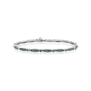 Bracelet de tennis en diamant naturel bleu 2.08Ct en argent sterling 925 7 pouces style de mode de vente directe d'usine - Product Image 1