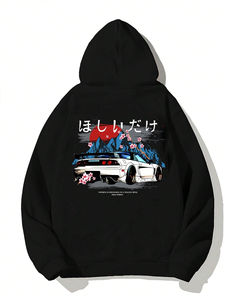 Fabricante personalizado de alta calidad de impresión de la gota del hombro de peso pesado Sudadera con capucha Hombres DFT Impreso Logo Vintage Sudadera con capucha térmica para los hombres - Product Image 2