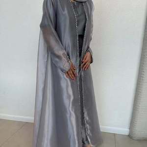 Wholesale Custom Luxury Stylish New Satin Long Dubai Abayas Handmade Silk <b>Kaftan</b> Muslim <b>Women</b> Ruffle Blouse Anti-Wrinkle Prayer - Product Image 1