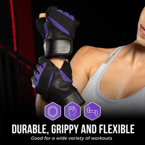 Guantes de gimnasio profesionales con agarre antideslizante Material duradero y soporte de muñeca para entrenamiento físico - Product Image 5