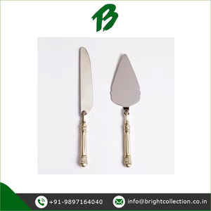 Suministro directo de fábrica al por mayor de juego de servicio de pastel de acero inoxidable con mango en relieve de 2 piezas disponible a un precio razonable - Product Image 3