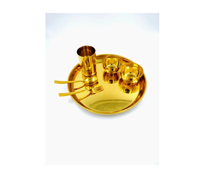 Elegante Juego de Platos Thali de Acero Inoxidable con Acabado Real y Opulento Recubrimiento PVD Dorado, Juego de Comedor de Primera Calidad para Ocasiones Festivas - Product Image 4