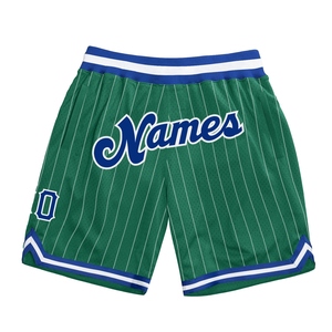 Industrie Direct Engro Sportswear Short de basket-ball personnalisé Kelly Green White Pinstripe Royal-White Authentique Basketball Shorts - Product Image 1