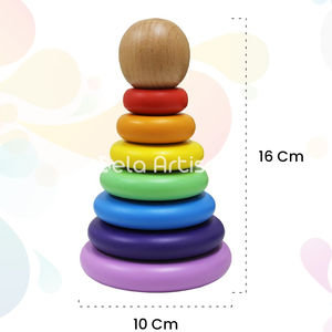 Jeu de Tour de Blocs en Bois Moderne en Gros avec Blocs en Bois Dur 3x3 Pouces Impression UV Cadeau Promotionnel d'Anniversaire pour Enfants - Product Image 3