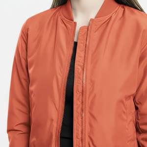 Custom High Quality 100% Polyester Woven <b>Bomber</b> <b>Jacket</b> <b>Women</b> Zip Casual <b>Lightweight</b> Windproof Breathable Quick Dry Pilot Style - Product Image 5