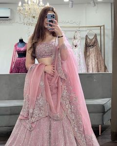 Lehenga choli สุนัขจิ้งจอกมีสไตล์อินเดียอินเดียอินเดียอินเดียรหัสแฟนซีการเข้ารหัสเลื่อมทำงานกับ Cancan & Canvas patta ผ้าใบ - Product Image 3