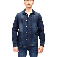 Jaket Denim Vintage Pria Model Terbaru 100% Katun Tebal Bernapas Logo Depan Laris Manis
