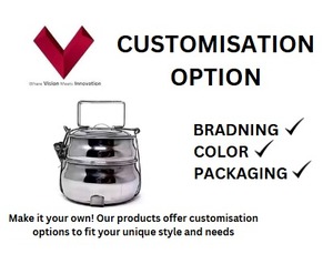 Suministro directo de fábrica de caja Tiffin de acero inoxidable 2 compartimentos caja de almuerzo de vientre indio 8x2 portador Bento de grado alimenticio para regalo - Product Image 3