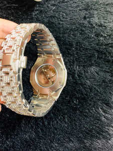 El más vendido VVS Moissanite Diamond Index Dial Iced Out Mecánico Reloj de pulsera automático Hip Hop Moda de lujo de la India - Product Image 3