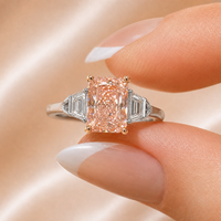 Bagues de fiançailles vintage en or 18 carats plaqué or 14 carats avec diamant de laboratoire taille émeraude certifié IGI, vente en gros OEM ODM pour mariages et fêtes