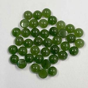 100% Top qualité naturel néphrite Jade rond Cabochon pierre précieuse naturel vert pierre précieuse 3x3mm à 20X20mm dos plat pierres précieuses en vrac - Product Image 1
