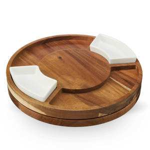 Planche à fromage en bois de forme ronde en bois de manguier Idéal pour la décoration intérieure Accessoires de cuisine en acier inoxydable et écologique à faible taux - Product Image 1