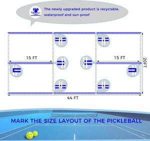 Plantilla Profesional para Pintar Líneas de Canchas Deportivas, para Baloncesto, Tenis, Pickleball, Kit de Plantillas para Marcar Canchas al Aire Libre de 44x20 Pies - Product Image 3