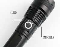 Lampe torche LED XHP50 haute puissance, zoomable, rechargeable, compatible 18650 26650 AAA, en aluminium