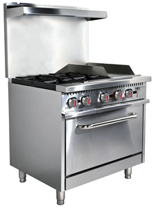 Estufa de Gas Comercial ETL, Cocina de Gas de Acero Inoxidable, Estufa de Gas Comercial de 4 y 6 Quemadores con Horno para <span class=keywords><strong>Restaurante</strong></span> - Product Image 3
