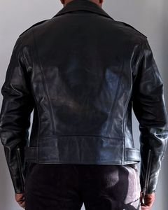 แจ็คเก็ตหนังกลับด้านได้สำหรับผู้ชาย หนังแกะทรงบอมเบอร์ พร้อมปกขนสัตว์แท้ถอดได้ ซิปด้านหน้า มีกระเป๋าหลายช่อง เหมาะสำหรับฤดูหนาว - Product Image 5