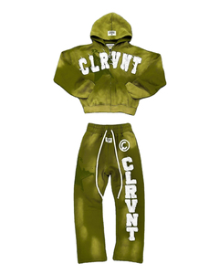 Chándal con estampado personalizado de letras y figuras para hombre, Sudadera con capucha y estampado DTG, pantalones acampanados, conjunto informal de 2 piezas - Product Image 2