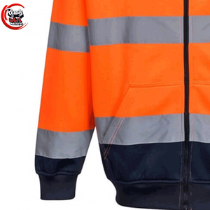 Sudadera con capucha de manga larga para hombre de alta calidad, ropa de trabajo reflectante para trabajadores de la construcción, poliéster impermeable transpirable con capucha - Product Image 3