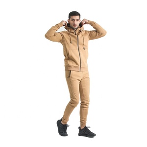 Conjunto de chándal para hombre, conjunto de gimnasio de dos piezas con cintura elástica, pantalones de Jogger y chaqueta con cremallera para la comodidad diaria - Product Image 2