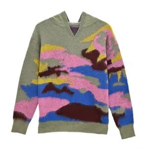 Sweat à capuche en mohair de haute qualité avec personnalisation, sweat à capuche en mohair pour homme, surdimensionné, épais, en laine mélangée, à rayures, tricoté - Product Image 1