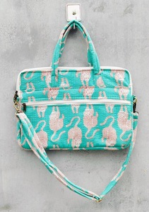 Sac pour ordinateur portable matelassé en coton imprimé tigre Durable léger imperméable avec poignée pour un usage quotidien bureau Style d'affaires Vintage - Product Image 3