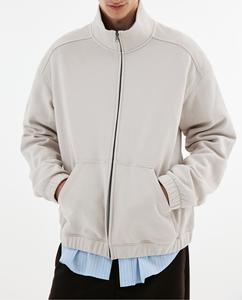 Nouvelle production pour 2024, tendance en usine, veste zippée pour homme de haute qualité, sur mesure, OEM, grammage élevé, coupe décontractée, 100% coton, hiver - Product Image 3