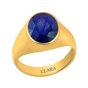 Bague Panchdhatu certifiée avec saphir bleu Neelam 6,5 carats ou 7,25 ratti pour les occasions de cadeaux - Product Image 1