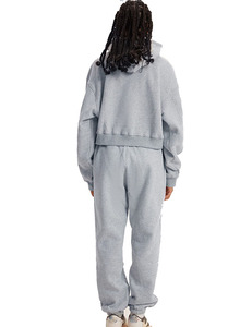 Jersey de mujer de diseño único, sudadera recortada con capucha y pantalones de chándal con cordón en la cintura, chándales cortos transpirables a prueba de viento para mujer - Product Image 5
