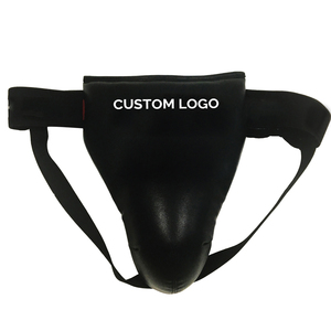 Protège-aine de boxe en cuir PU fait main, léger, confortable, respirant, durable et protecteur, couleur noire intégrale, nouveau design 2025 - Product Image 1