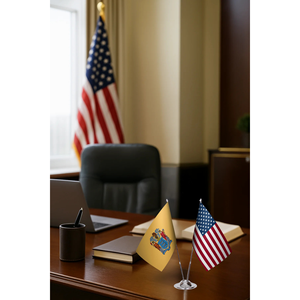 Custom New Jersey and USA Office Flag Ensemble Digital Printing on Cotton Silk Plastic Banners Aluminum Flagpole - Product Image 3