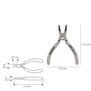 Pinze per Rondelle Interne Curve 125 mm. Acciaio DIN 5254 - Product Image 2