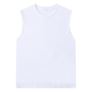 Vêtement de sport sans manches en coton 100% personnalisé avec logo imprimé, 180 g/m², pas cher, pour hommes, débardeur de sport - Product Image 4