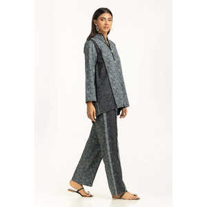 Ensemble coordonné en coton noir imprimé pour femmes, style chinois, tissu crêpe - Product Image 5