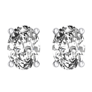 Boucles d'oreilles clous classiques élégantes en or jaune et blanc avec diamant de laboratoire de 2 carats, taille ronde brillante, certifiées IGI - Product Image 1