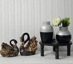Home Decor Modern Hand-carved Grey-Black Hot-sale Indian artisanal wedding decorative indoor herb garden pots made of mango wood - Product Image 6