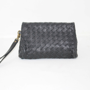 Moda al por mayor bolso de moda Casual de gran capacidad de alta calidad negro trenzado bolso de cuero puro para fiesta mujeres y niñas - Product Image 1
