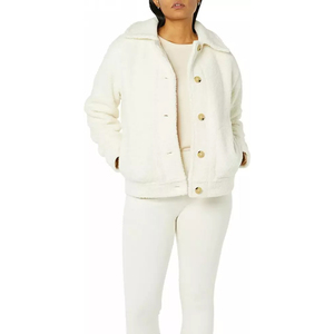 Servicio OEM Ligero Turn Down Collar Cálido Cremallera Sherpa Chaqueta de lana Chaqueta de invierno para mujer Todas las tallas disponibles - Product Image 4